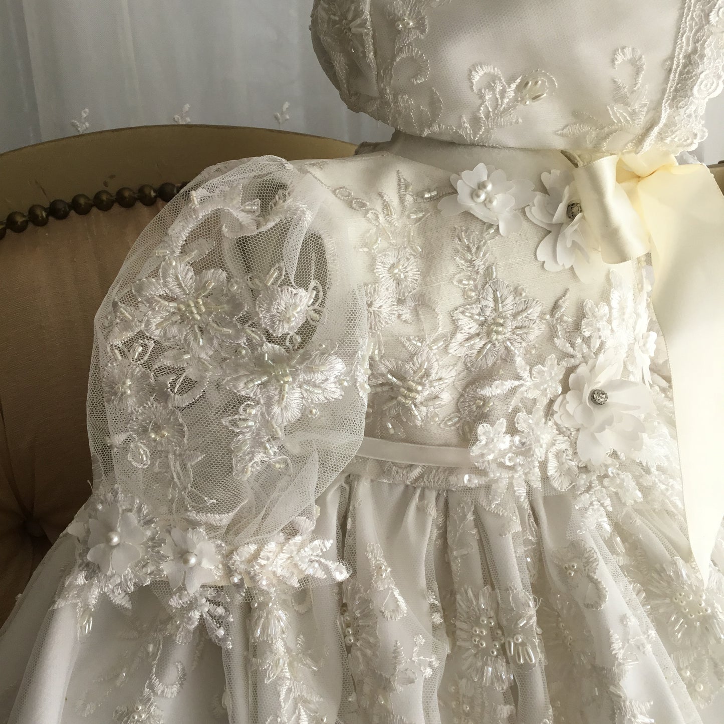 Lace Christening Gown - Leonor 12m