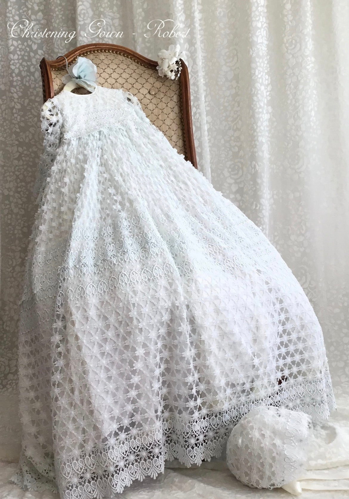 chinese dress ladies Teter Warm Floral Lace Flutter Sleeve Christening Dress