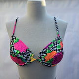Retro Floral Checkered Bikini Set – Vintage-Inspired 90s Revival