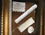 Handmade Heirloom Antique White Christening Gown with Bonnet – Beaded Lace - Dalia