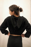 Cropped Black Hoodie - Laura