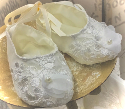 Christening Gown Beaded 3d Lace - Eloisa