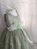 Silk Green  Baby Dress- Laura