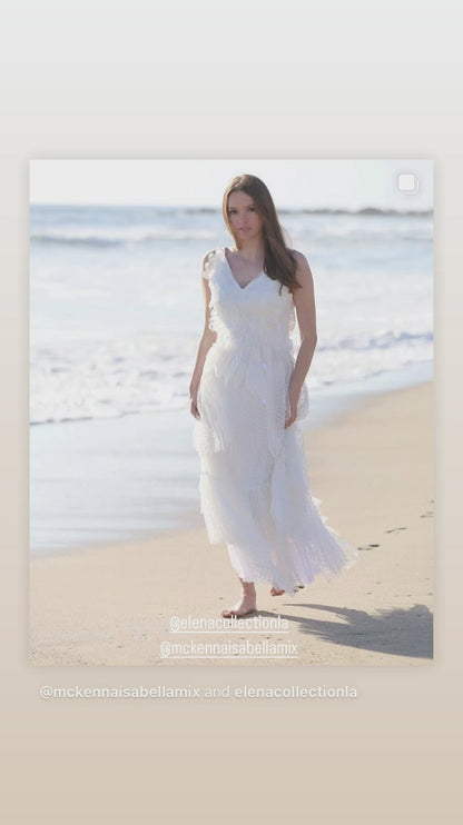 Bohemian 3D Lace Beach Wedding Dress - Marina