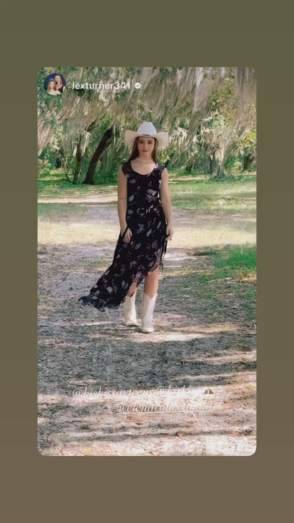 Floral Chiffon Bohemian Dress - Abbie