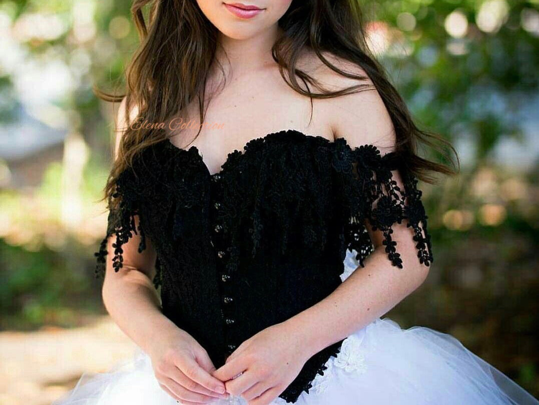 Black Lace Corset Top -  Wedding Corset Top  - Kendra