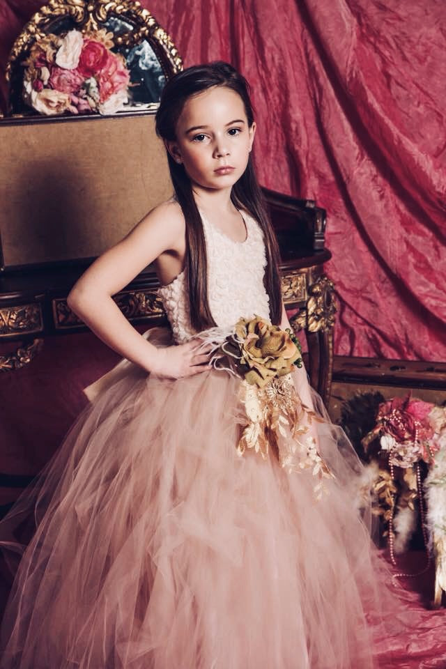 Blush Tutu Dress - Flower Girl - Liz