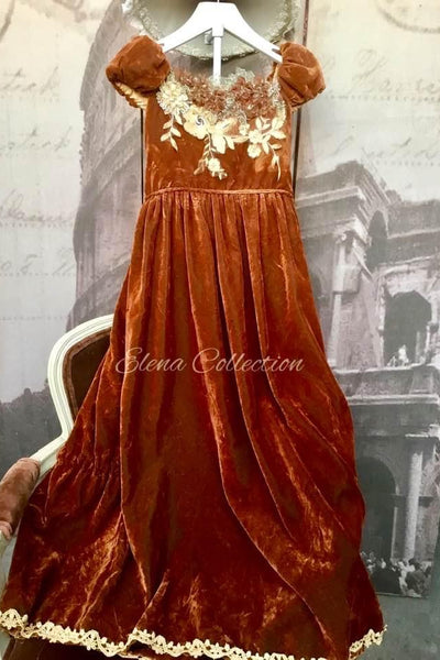 Christmas Velvet Girls Dress - Margaret