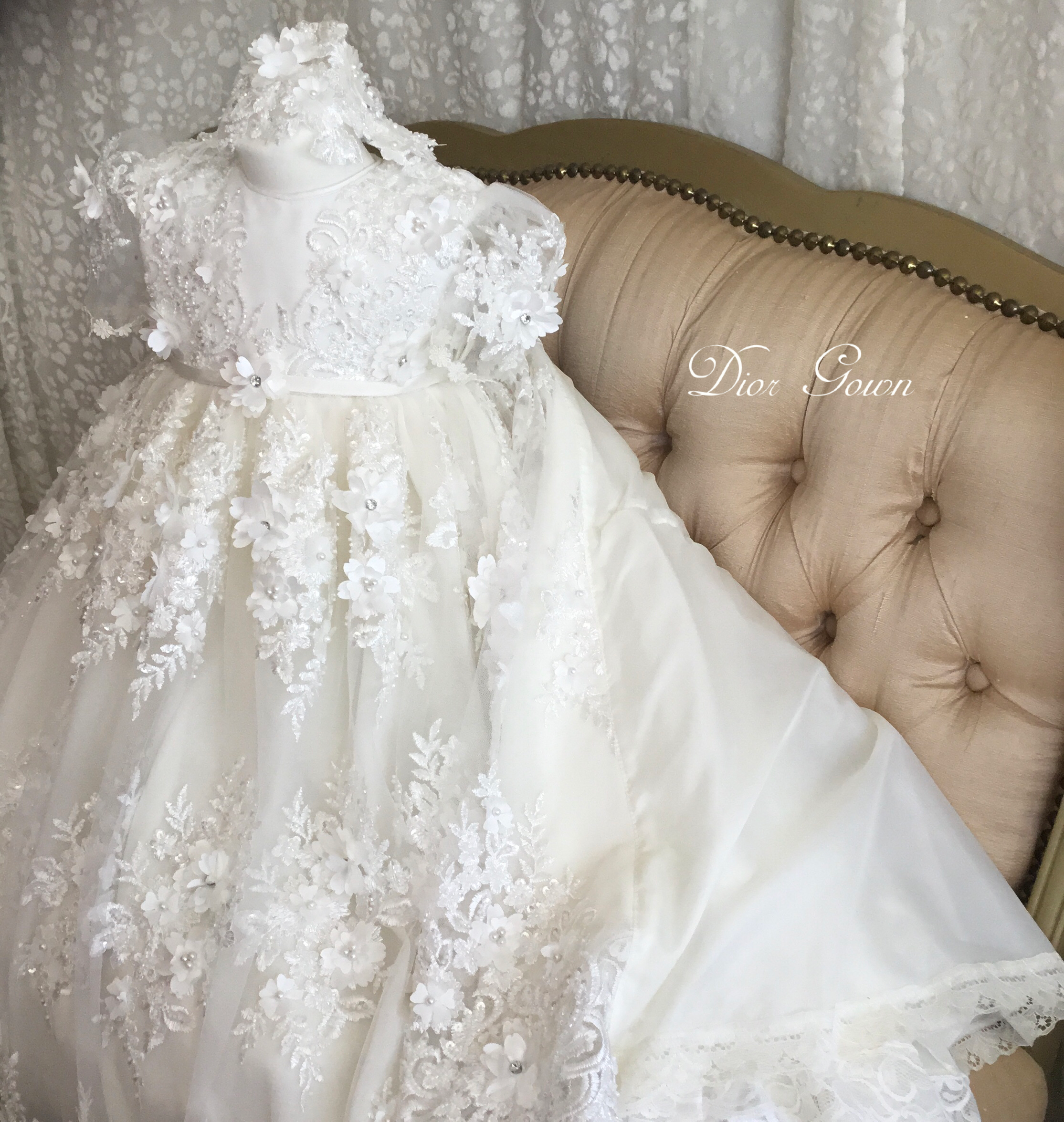 Baby dior christening hot sale gown