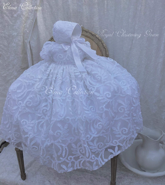 White Christening Gown Boy - Girl - Royal