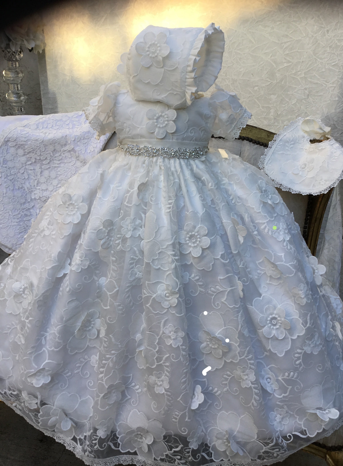 Christening Gown with Bonnet - Charlotte