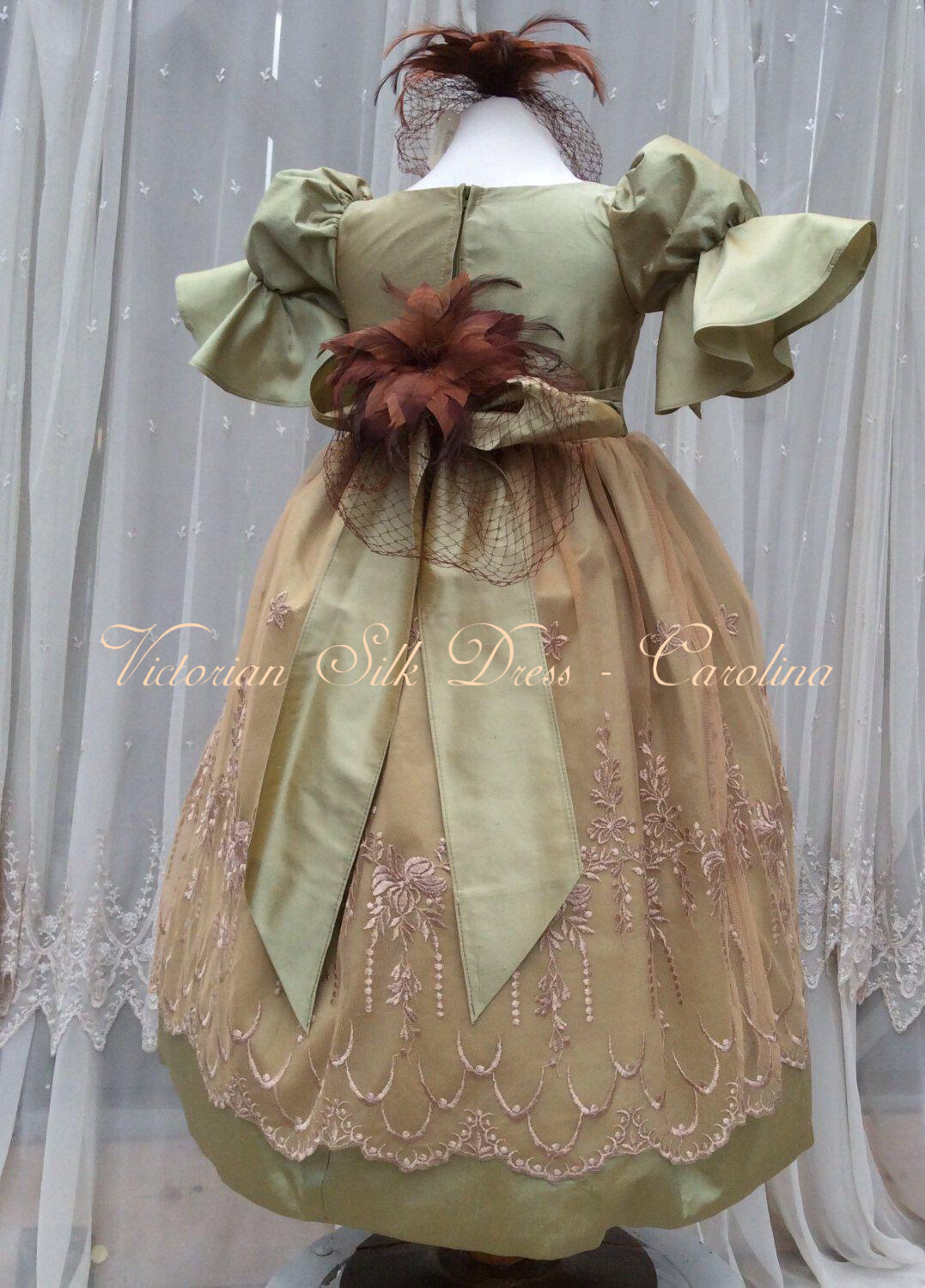 Victorian Silk Flower Girl Dress - Carolina