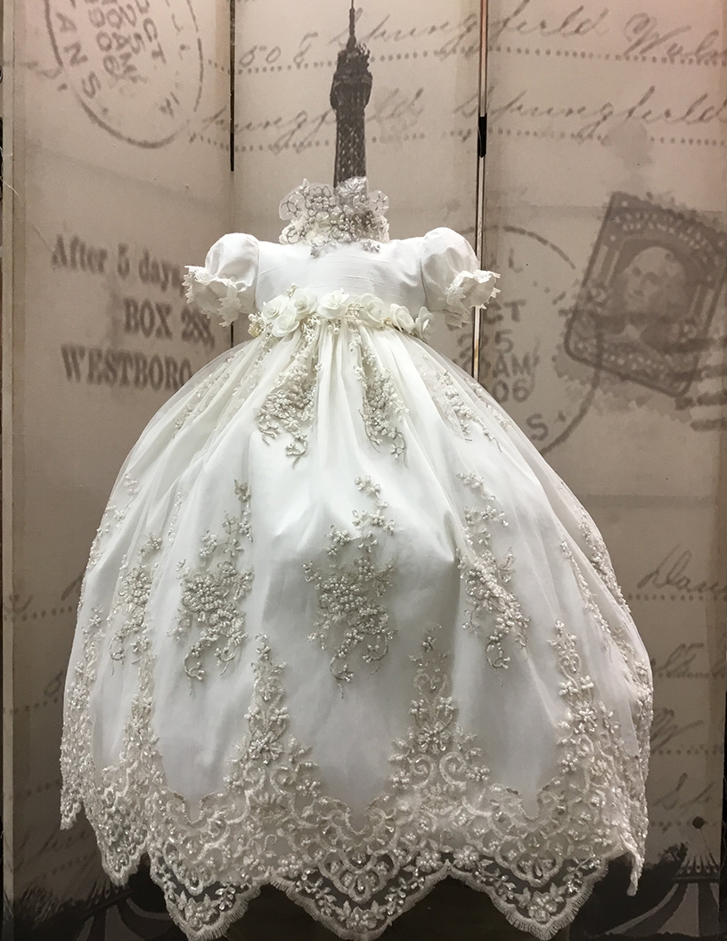 Lace Christening Gown - Channel - OUT OF STOCK