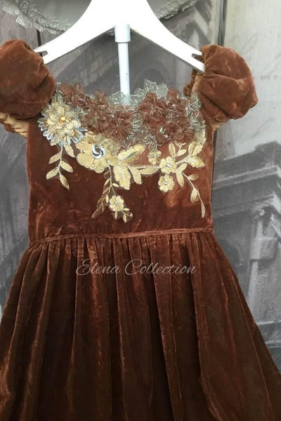 Christmas Velvet Girls Dress - Margaret