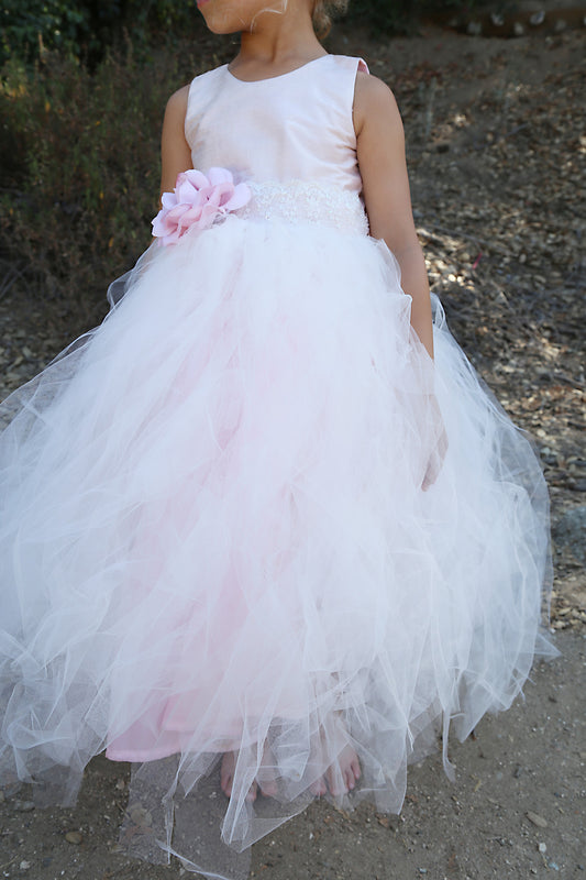 Blush Couture Tutu Dress-Bridal-Flowergirl-Photoprop-Isabella - ElenaCollection
 - 3