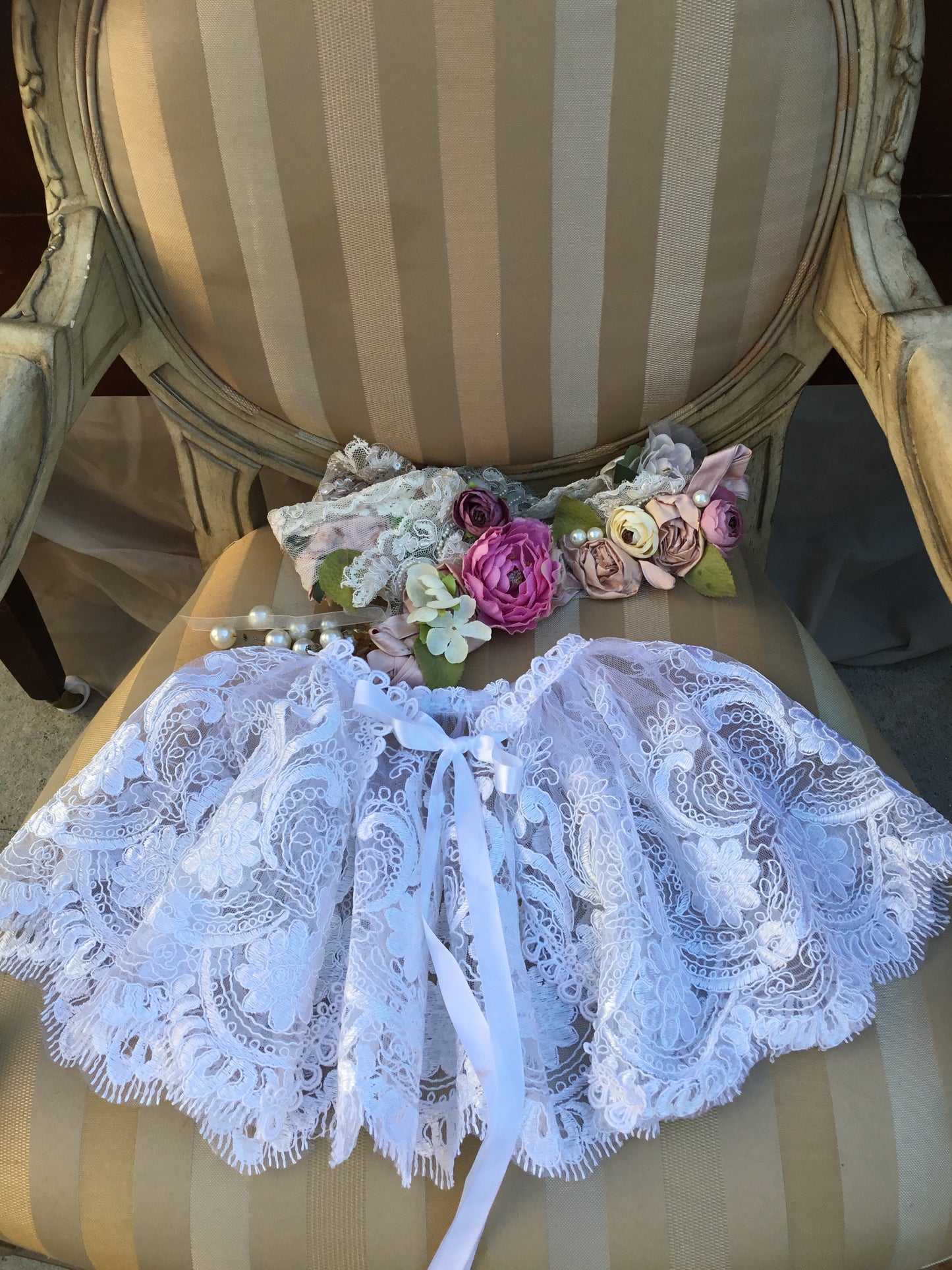 Communion Lace Cape - White Communion Wrap - Girls Dressy Cape