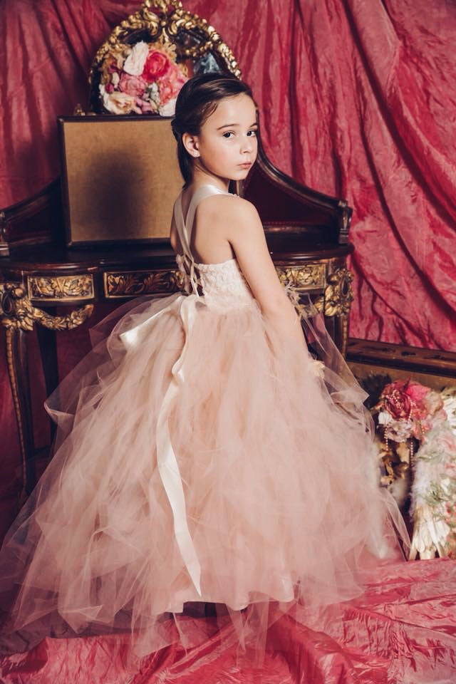 Blush Tutu Dress - Flower Girl - Liz