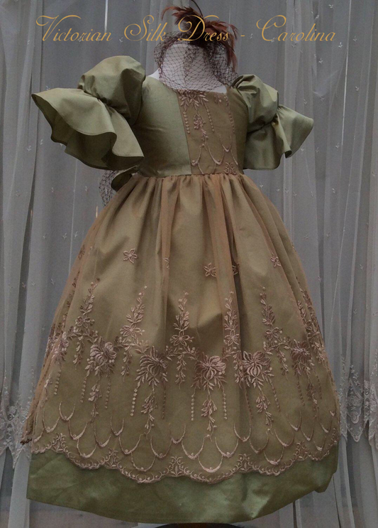 Victorian Silk Flower Girl Dress - Carolina
