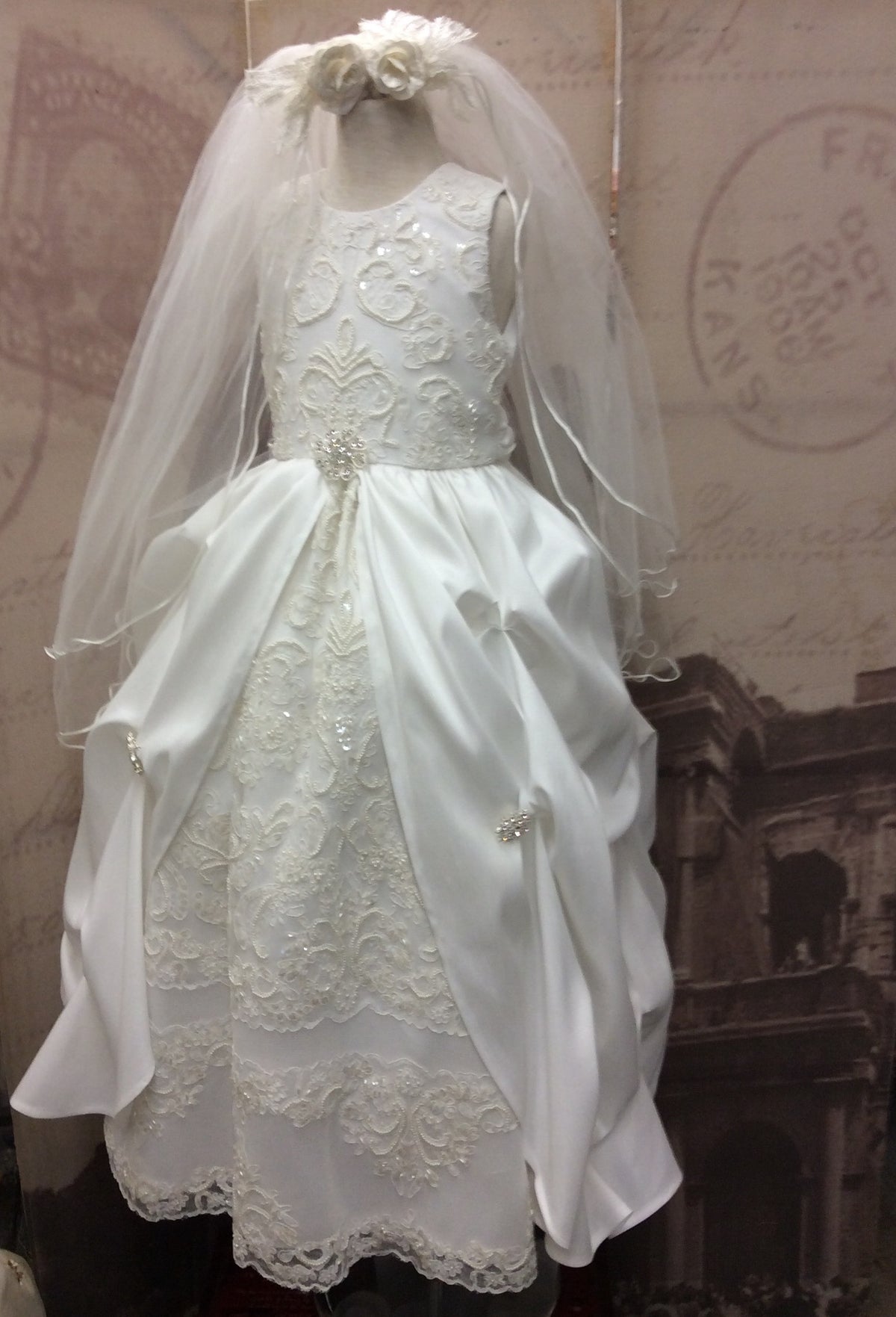 Communion dress-Victorian communion-flower girl-bridal-Paloma - ElenaCollection
 - 1