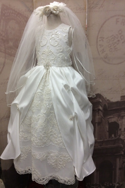 Communion dress-Victorian communion-flower girl-bridal-Paloma - ElenaCollection
 - 1