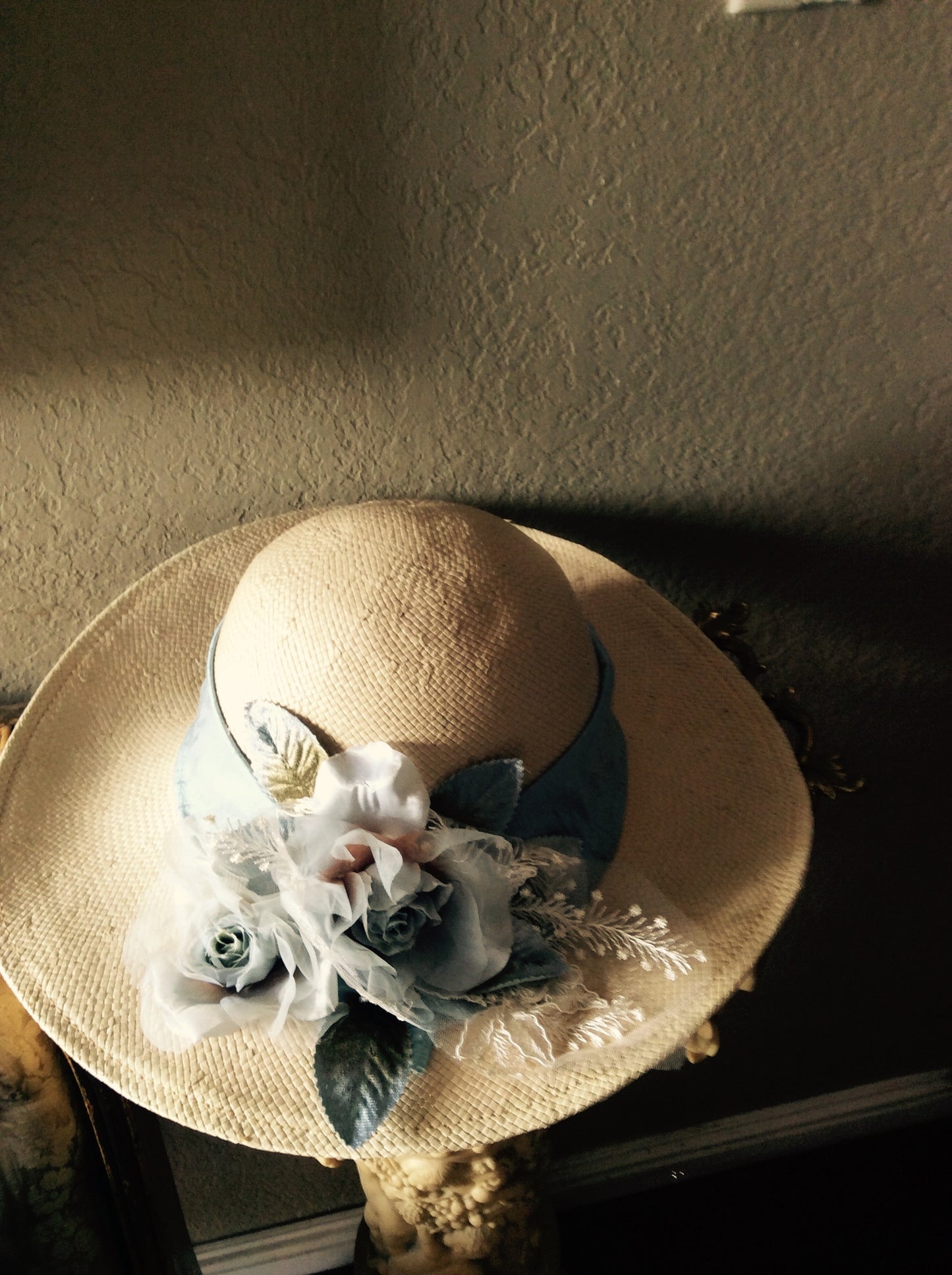 Summer Floral Hat - Sky