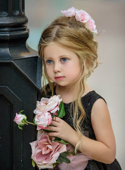 Black Flower Girl Dress - Tiffany