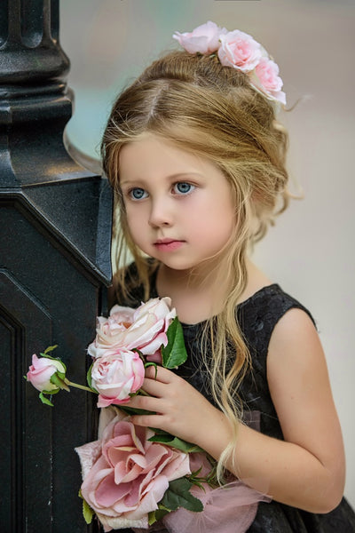 Black Flower Girl Dress - Tiffany