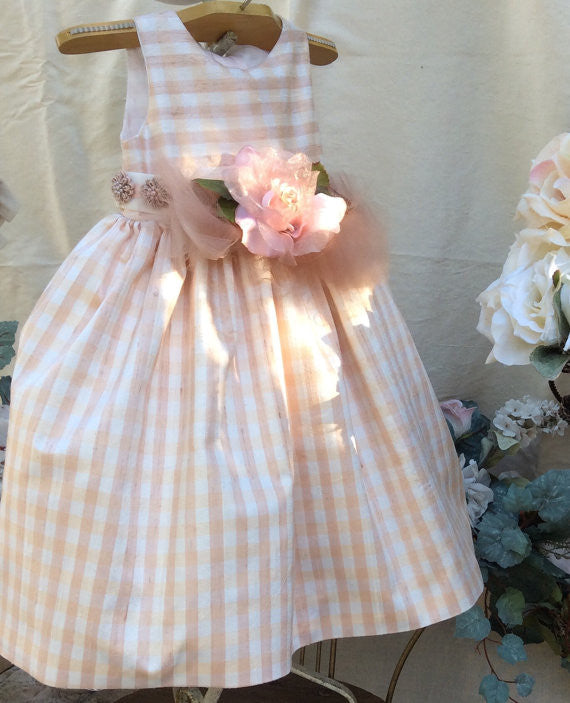 Flower Girl Silk Dress-Alicia - ElenaCollection
 - 1