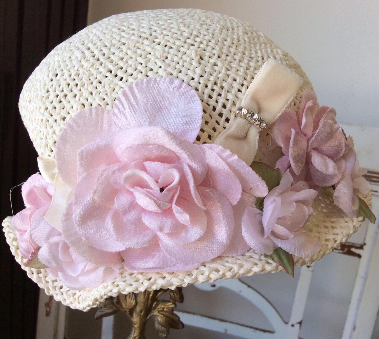 Baby Victorian Cottage Hat-Rosy - ElenaCollection
 - 1