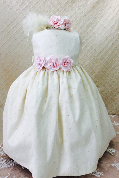 Flower girl dress-Photo-prop-baby girl-eyelet cotton dress-Eugenia - ElenaCollection
 - 2