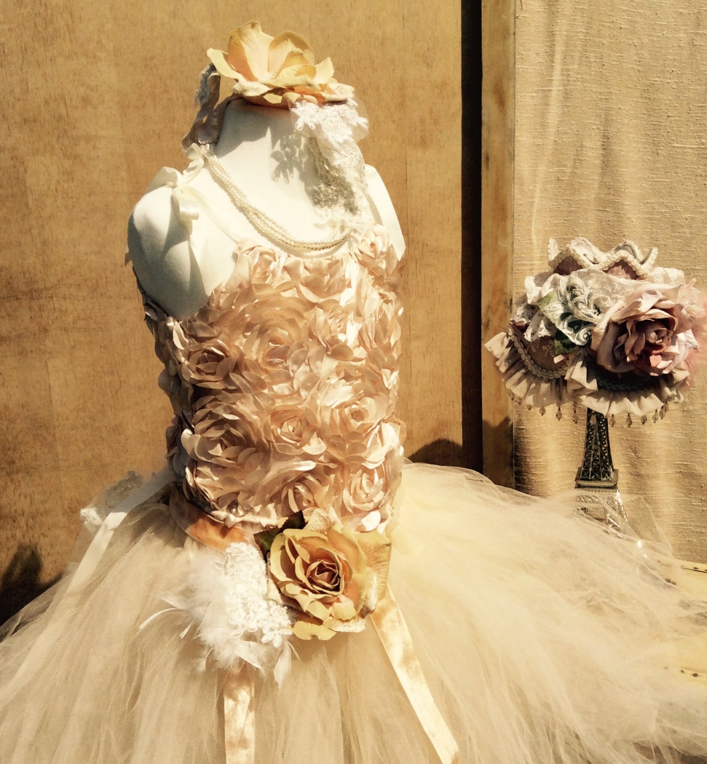 Tutu and Rosset Corset Top- photoprop-flower girl-Ann - ElenaCollection
 - 2