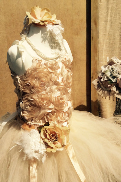 Tutu and Rosset Corset Top- photoprop-flower girl-Ann - ElenaCollection
 - 2
