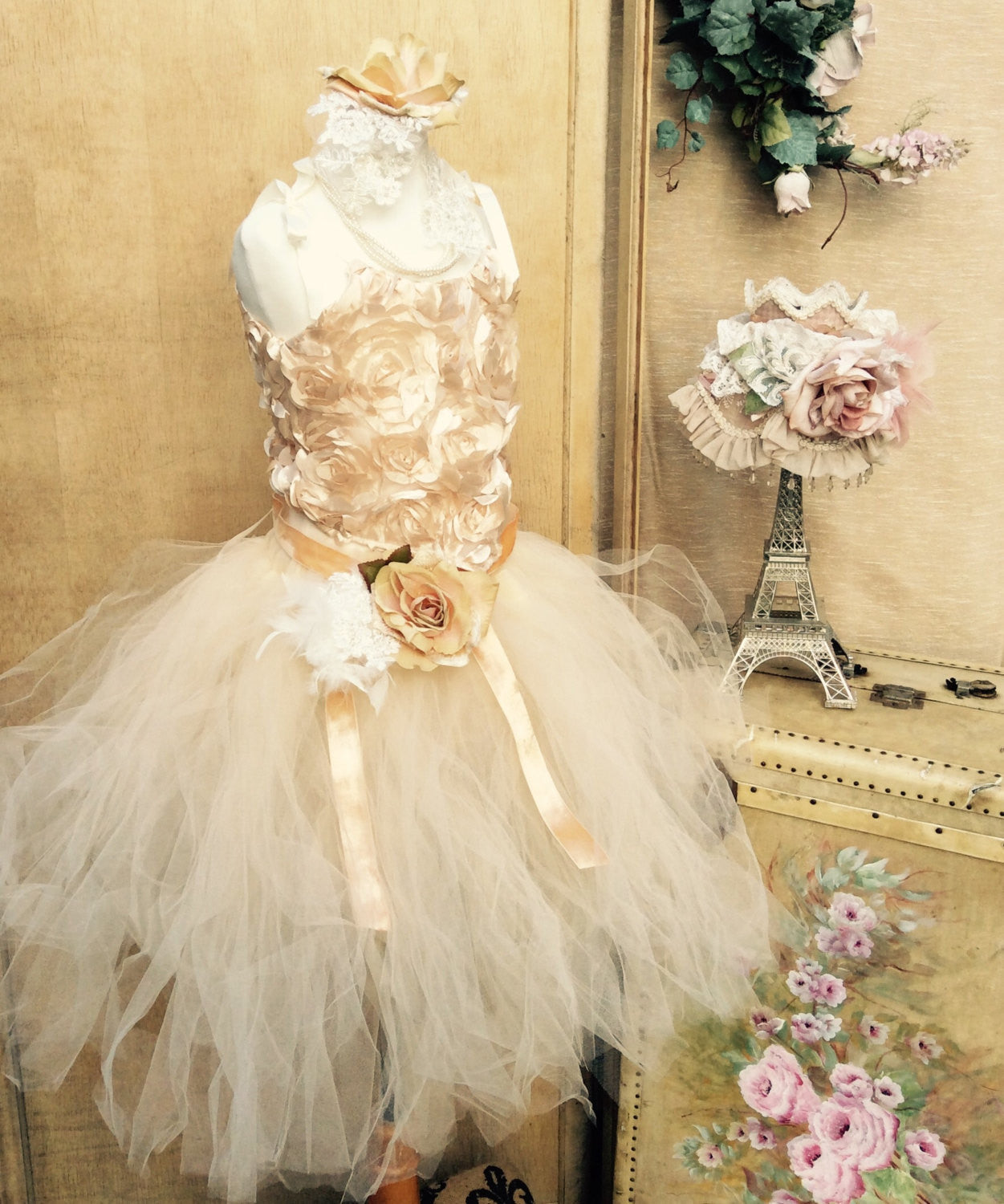 Tutu and Rosset Corset Top- photoprop-flower girl-Ann - ElenaCollection
 - 6