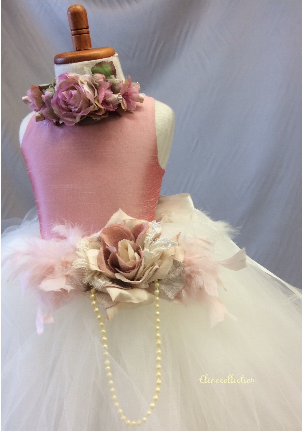 Flower girl tutu dress open back-bridal- photography-Rosita - ElenaCollection
 - 1