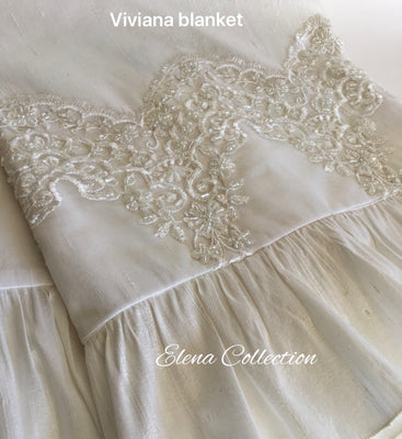 MATCHING - Silk Blanket 36x36  - Heirloom Christening Gown
