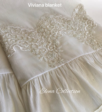 MATCHING - Silk Blanket 36x36  - Heirloom Christening Gown