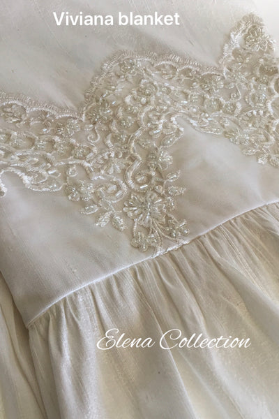 MATCHING - Silk Blanket 36x36  - Heirloom Christening Gown