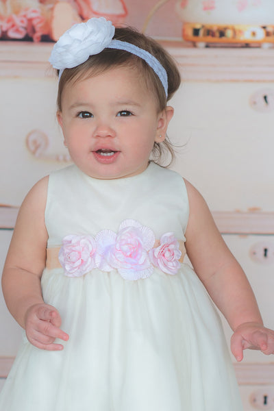 Flower baby girl dress-Baptism-Christening-Brandy - ElenaCollection
 - 4
