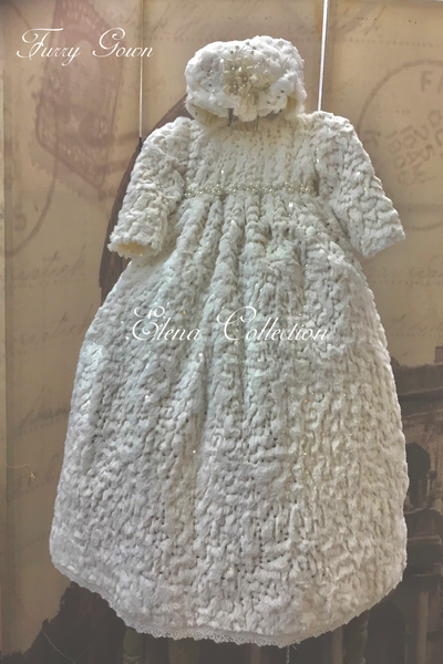 Winter Furry  - Heirloom Christening Gown