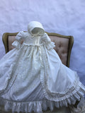 Heirloom Silk Baptism Gown unisex - Renato - Heirloom Boy’s Christening Gown Set – Hand-Embroidered with Matching Bonnet