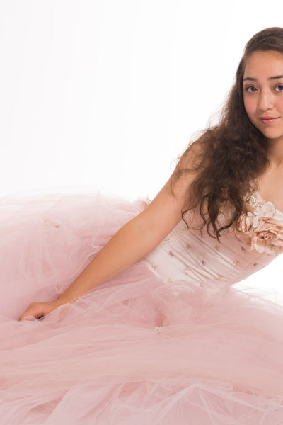 Blush Quinceanera Tulle Gown-Bridal-Prom-Isabel - ElenaCollection
 - 4