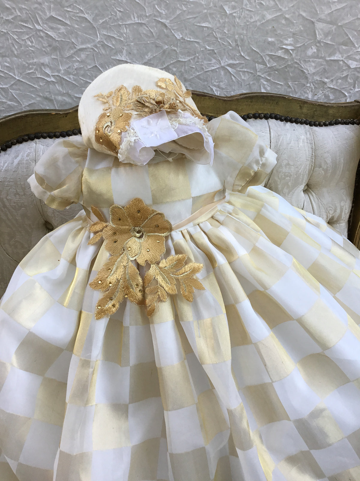 Christening Silk Gown - Golden