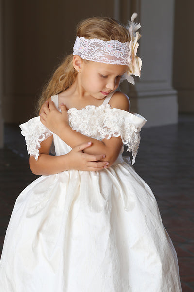 Comunion-Flower girl off the shoulder dress-Photo prop-Genesis - ElenaCollection
 - 4