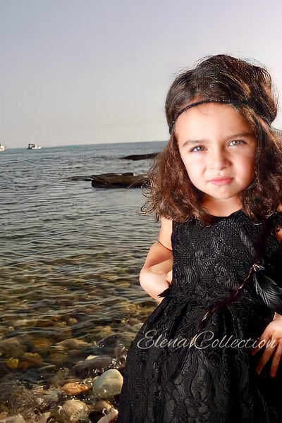Black Flower Girl Dress - Tiffany