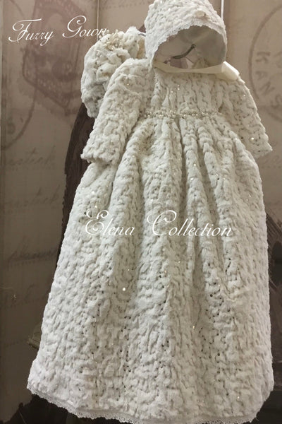 Winter Furry  - Heirloom Christening Gown