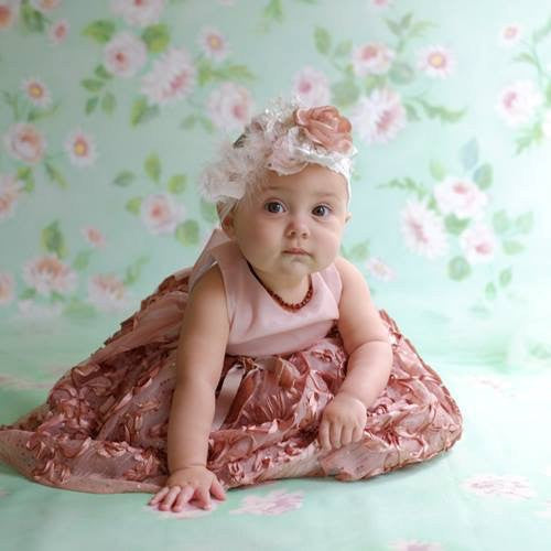 Flower Girl Baby Dress with Head Band-Adriana - ElenaCollection
 - 3
