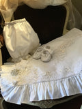 Emma Heirloom Christening Gown – Hand-Beaded Corded Lace with Bonnet