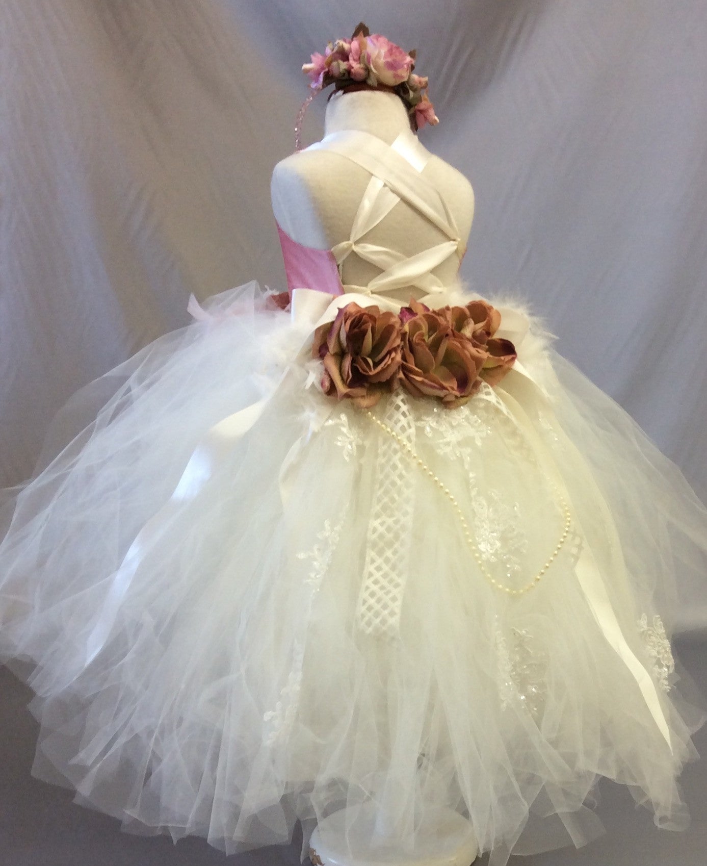 Flower girl tutu dress open back-bridal- photography-Rosita - ElenaCollection
 - 3