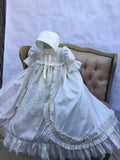 Heirloom Silk Baptism Gown unisex - Renato - Heirloom Boy’s Christening Gown Set – Hand-Embroidered with Matching Bonnet
