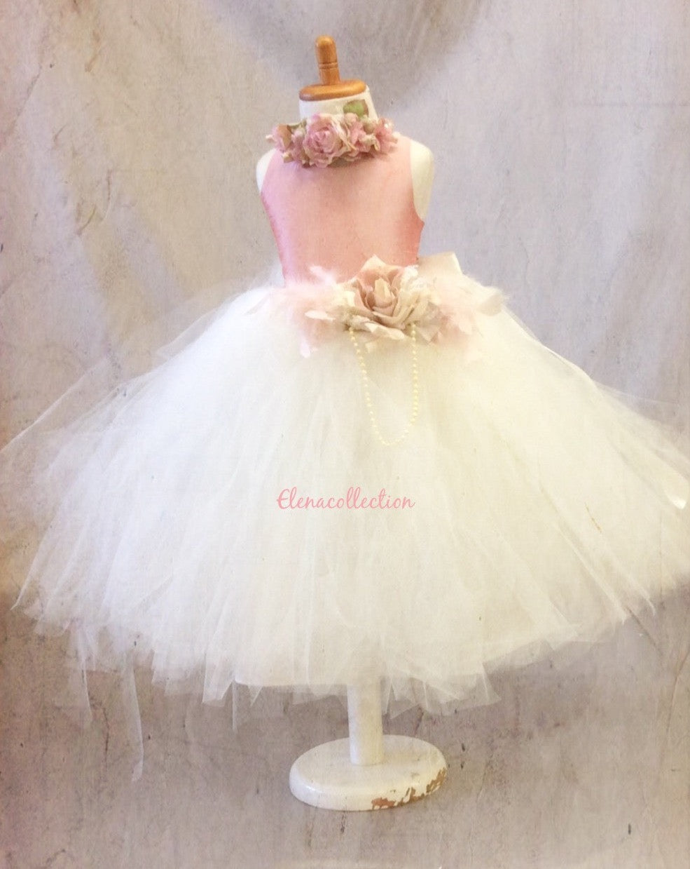 Flower girl tutu dress open back-bridal- photography-Rosita - ElenaCollection
 - 4